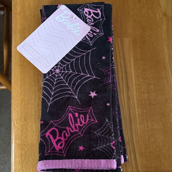 Barbie Other - Barbie Black and Pink Spiderweb Bath Towel